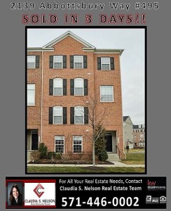 JUST SOLD 2139 Abbottsbury in Potomac Club SOLD IN 3 DAYS!